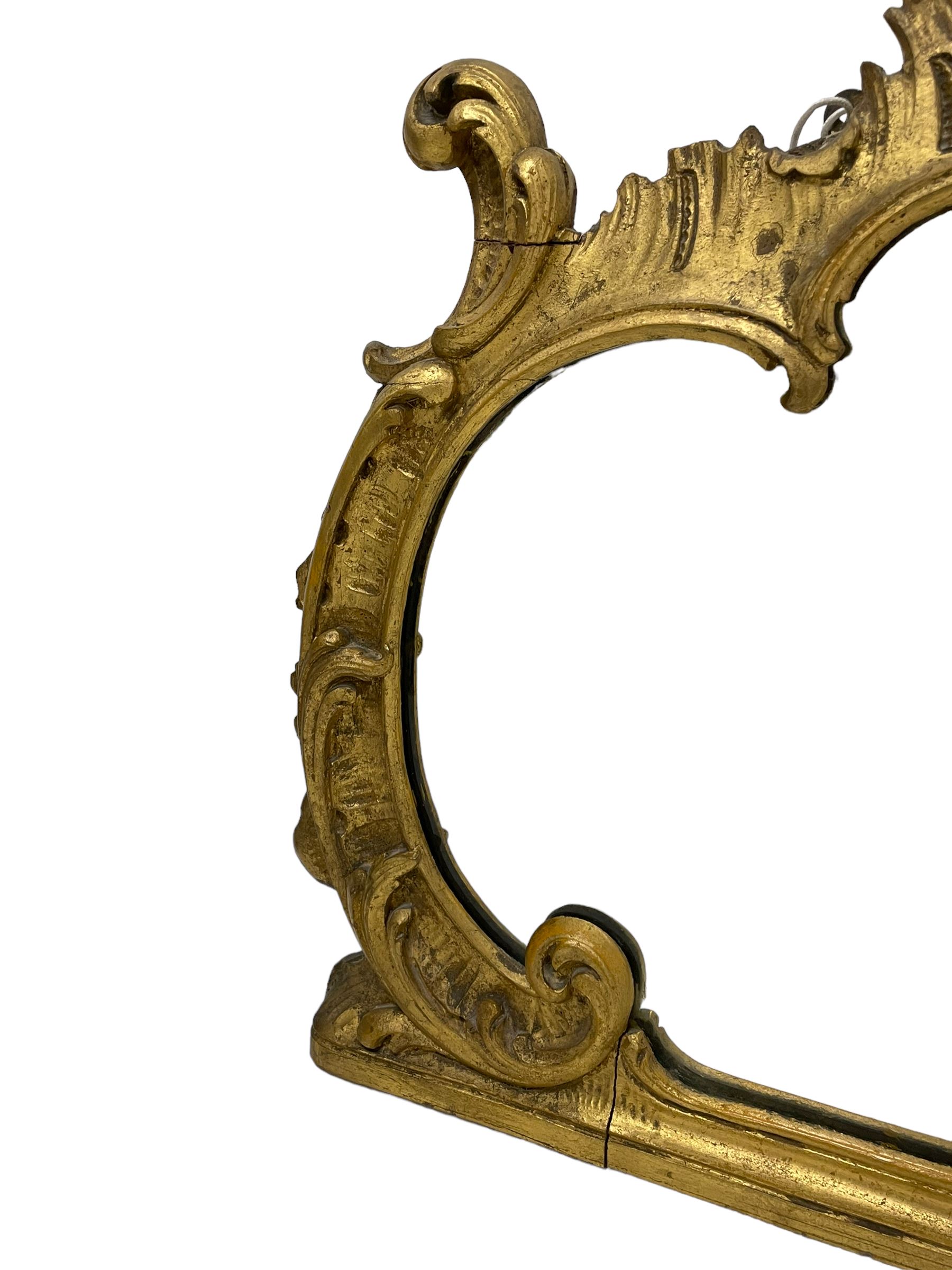 19th century giltwood and gesso overmantel mirror - Image 7 of 8