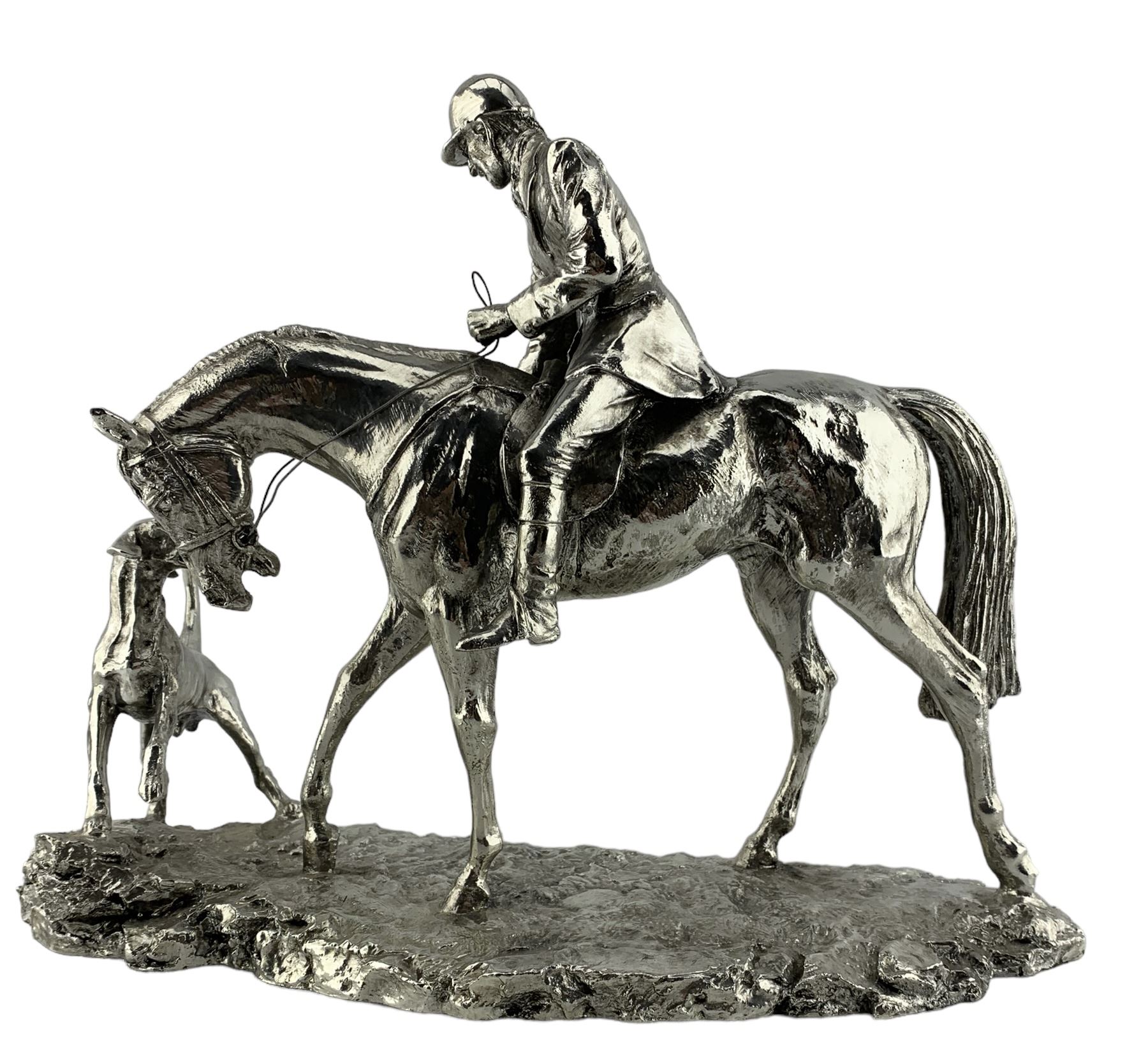 20th century silver-plated model of a Huntsman on Horse and Hound - Image 2 of 2