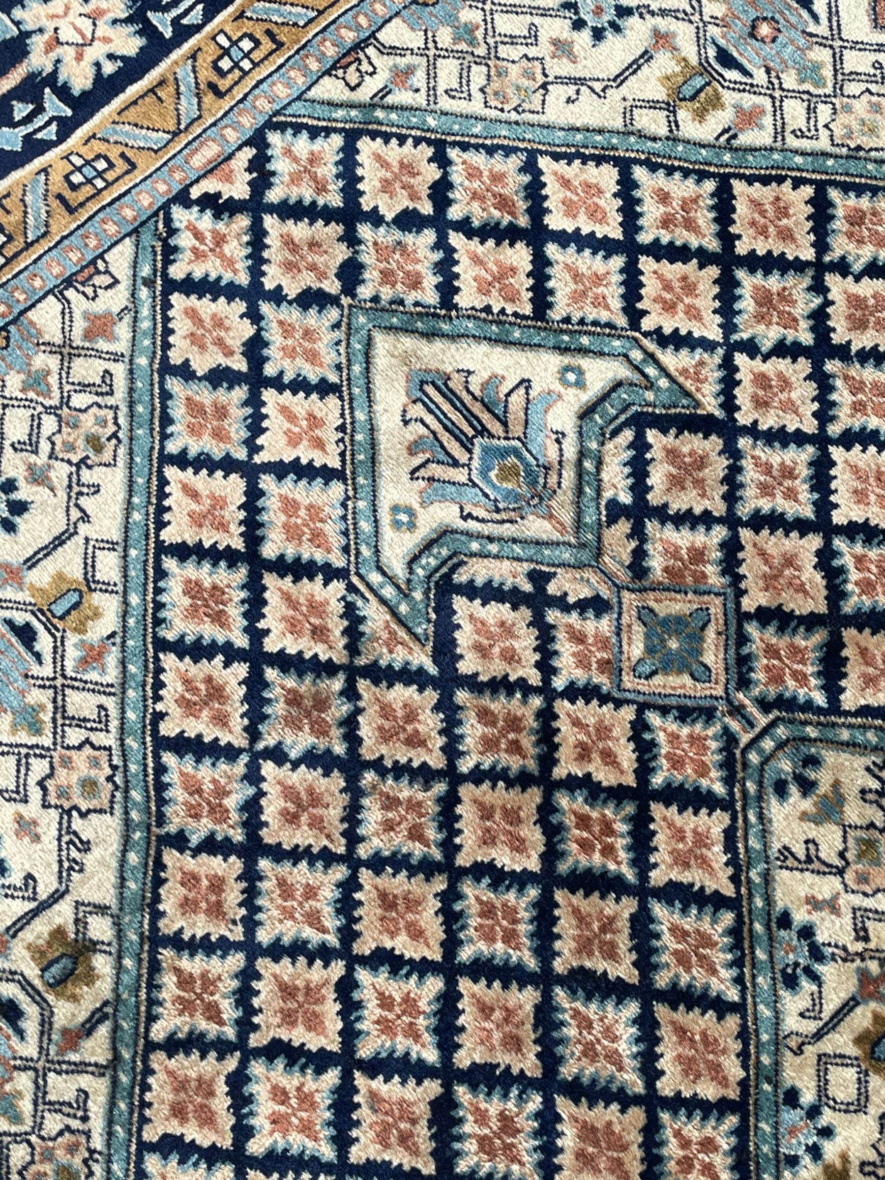 Persian Hamadan blue and sage green ground rug - Image 9 of 11