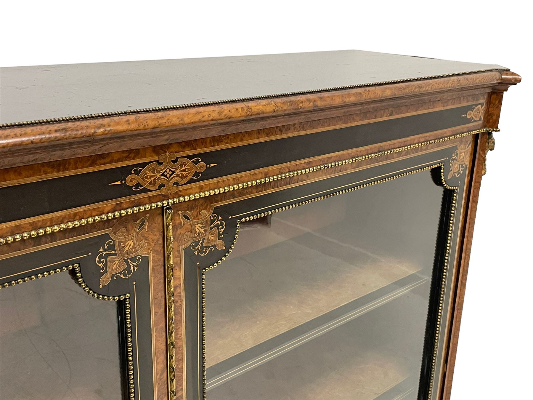 Victorian ebonised and amboyna wood credenza pier cabinet - Image 11 of 26