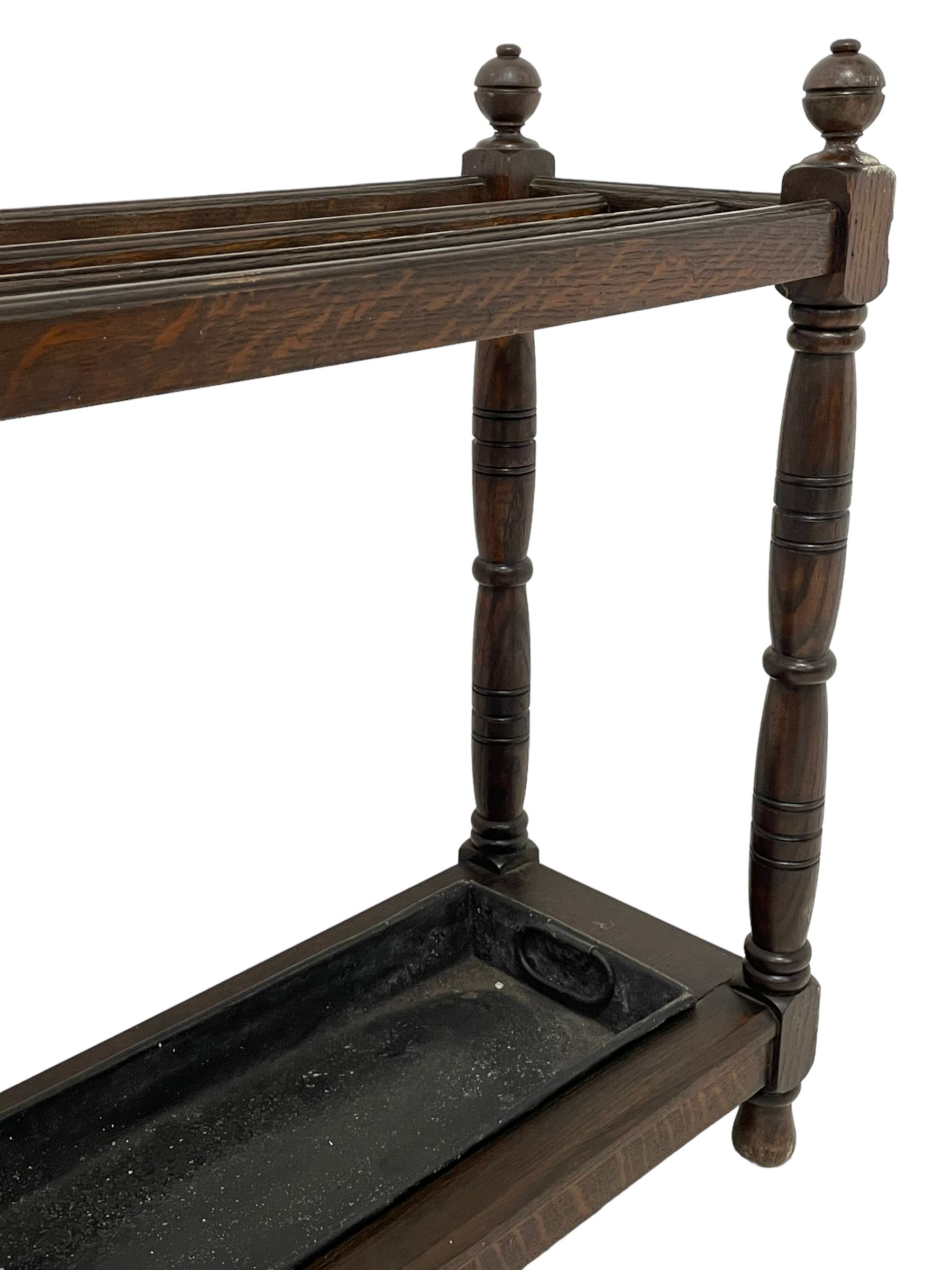 Large late 19th century oak stick or umbrella stand - Image 4 of 7