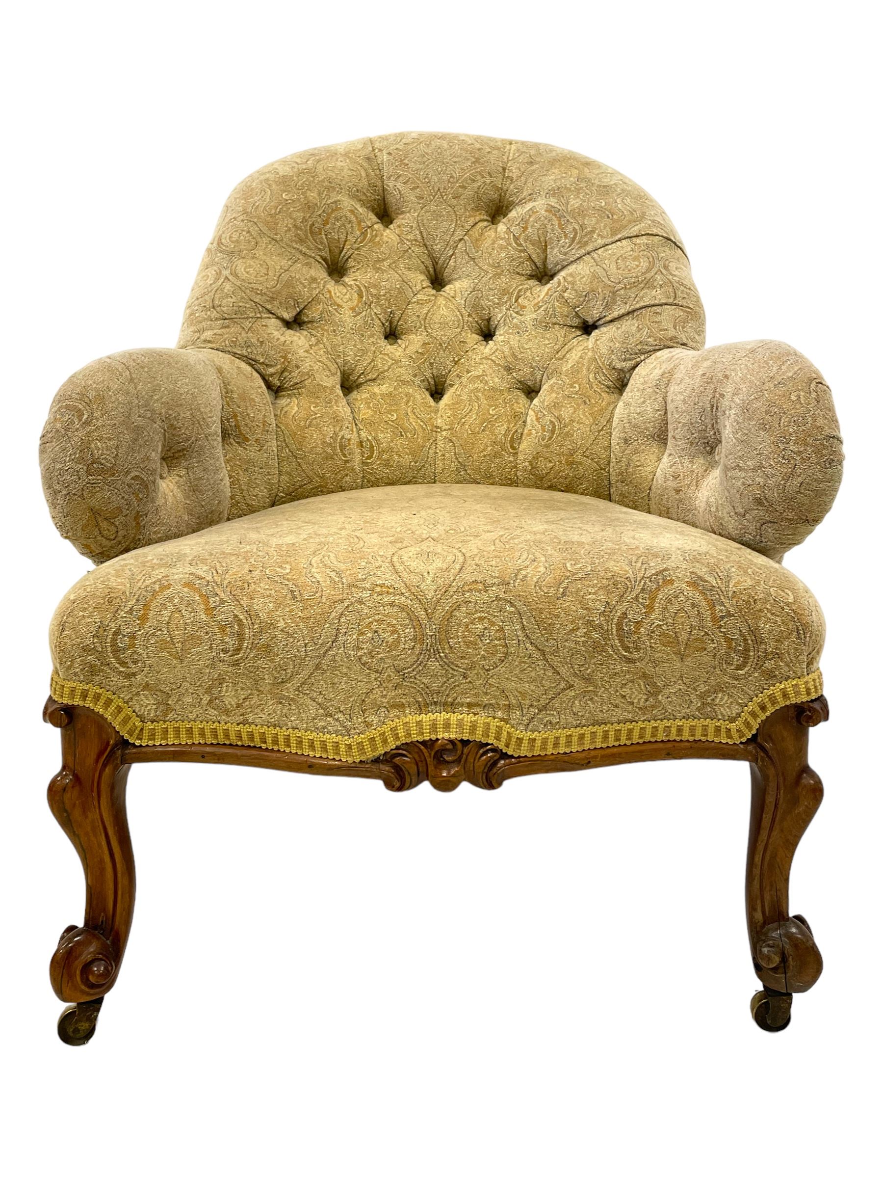19th century rosewood framed armchair