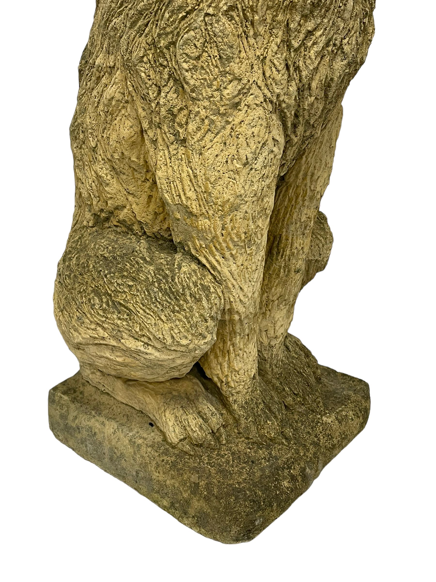 Pair of composite stone garden ornaments in the form of seated lurchers - Image 7 of 8