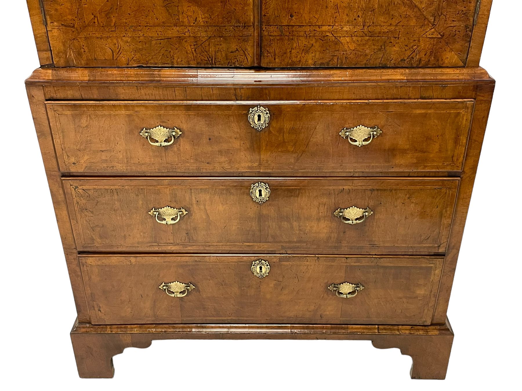 George I walnut cabinet on chest - Image 13 of 13