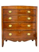 Early 19th century inlaid mahogany bow-front chest