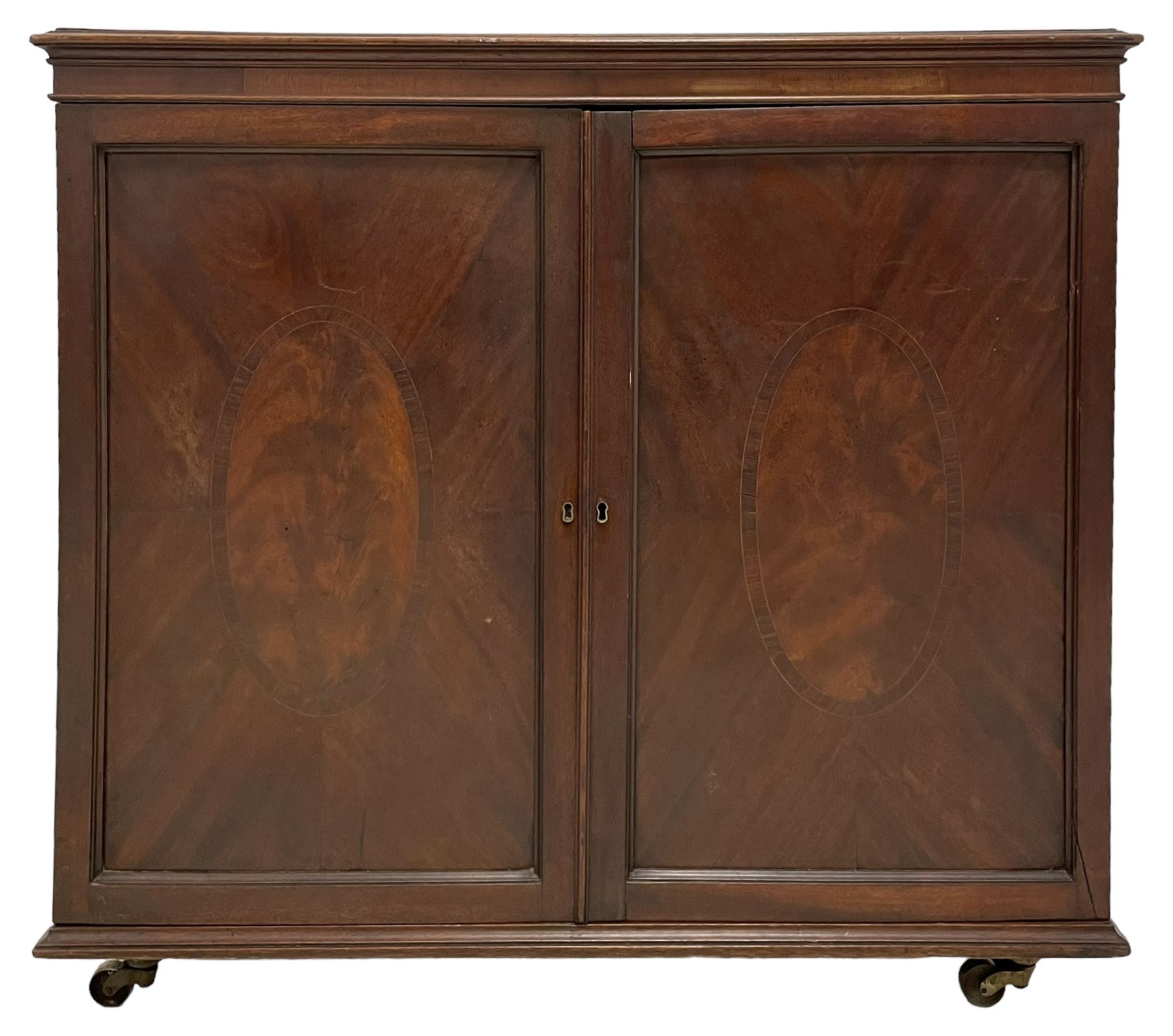 Georgian rosewood and mahogany linen press