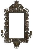 19th century cast brass girandole mirror