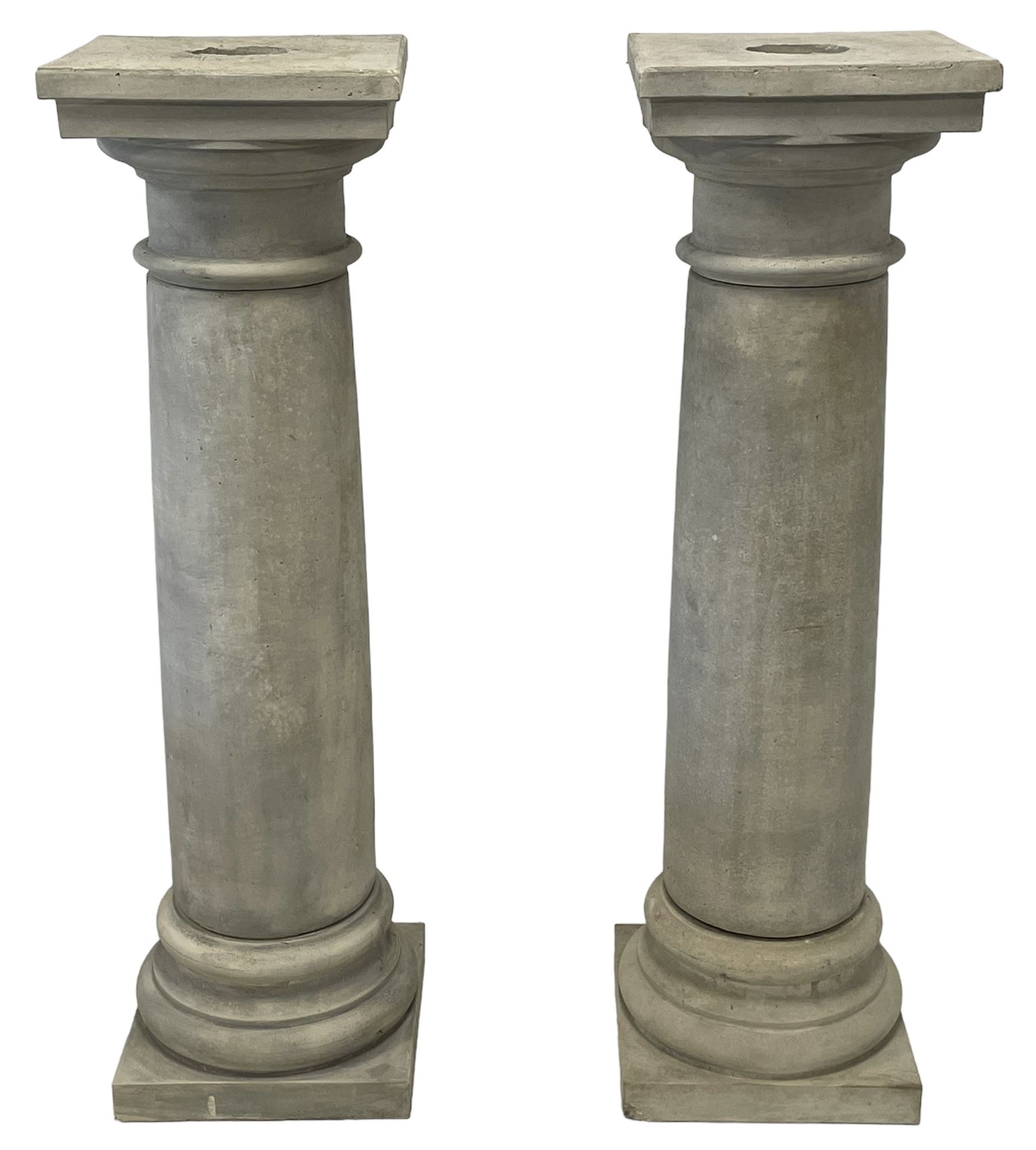 Pair of three-piece architectural pedestals