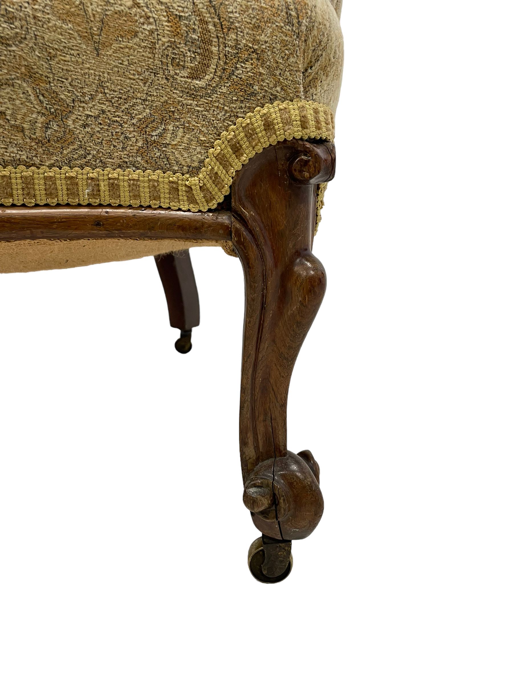 19th century rosewood framed armchair - Image 5 of 6
