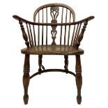 19th century elm and yew Windsor chair