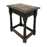 17th century oak joint coffin stool