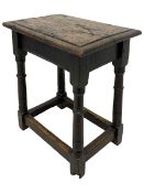 17th century oak joint coffin stool