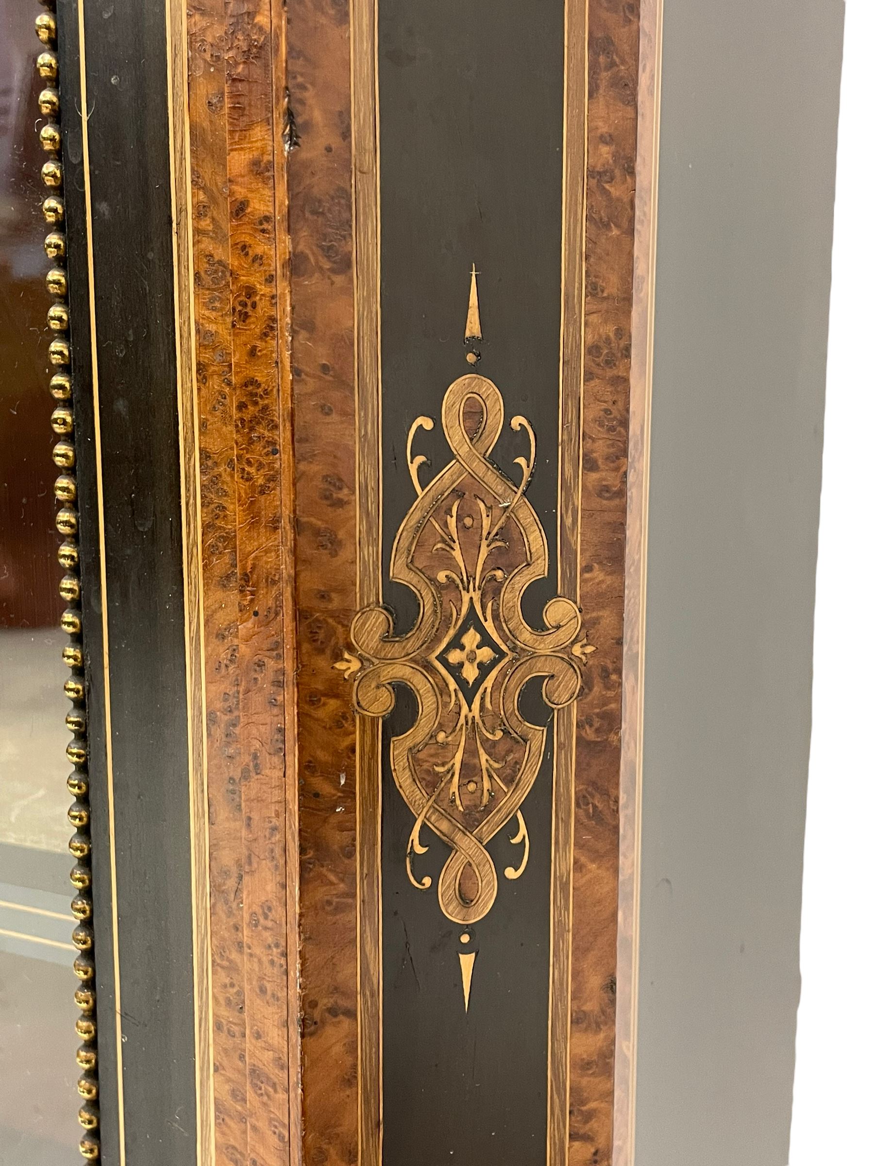 Victorian ebonised and amboyna wood credenza pier cabinet - Image 17 of 26