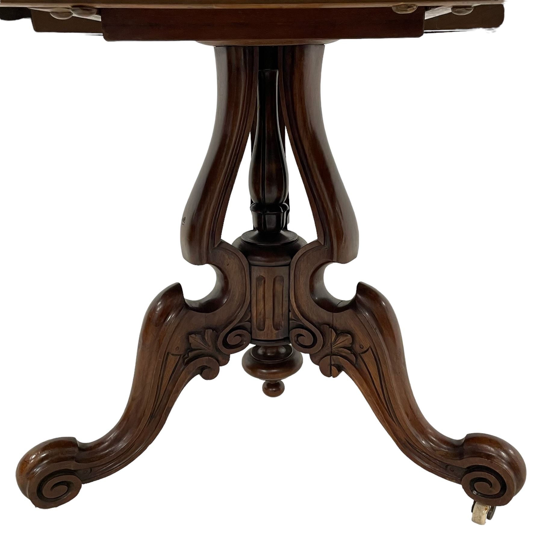 Victorian inlaid walnut breakfast table - Image 11 of 12