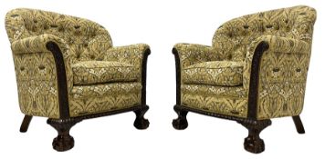 Pair of late 19th to early 20th century mahogany armchairs