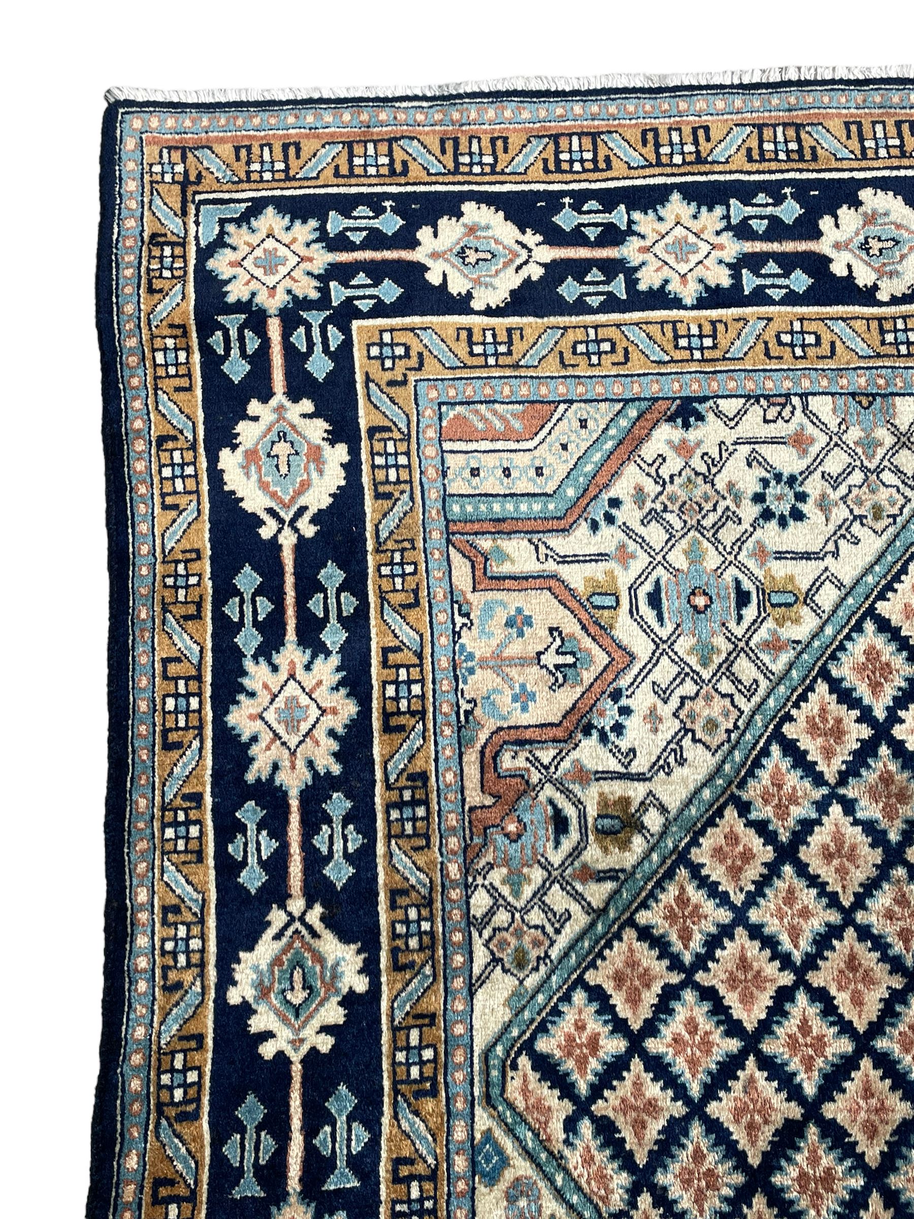 Persian Hamadan blue and sage green ground rug - Image 10 of 11