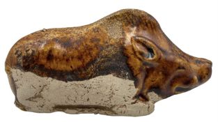 Chinese Tang Dynasty part chestnut glazed Boar