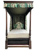 18th century and later mahogany 3' 7" large single four poster bed
