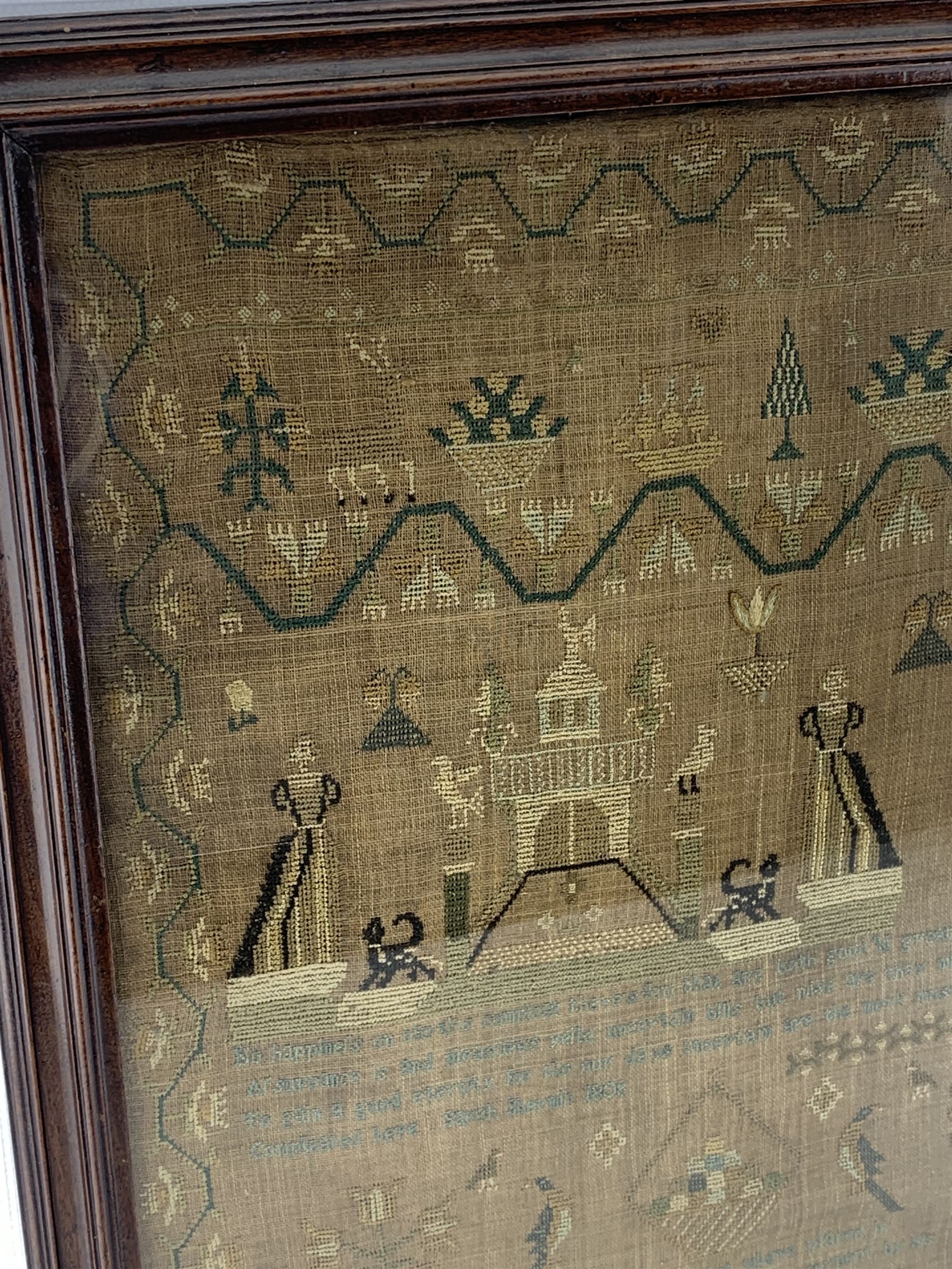 George III sampler worked by Sarah Sherwin - Image 3 of 6