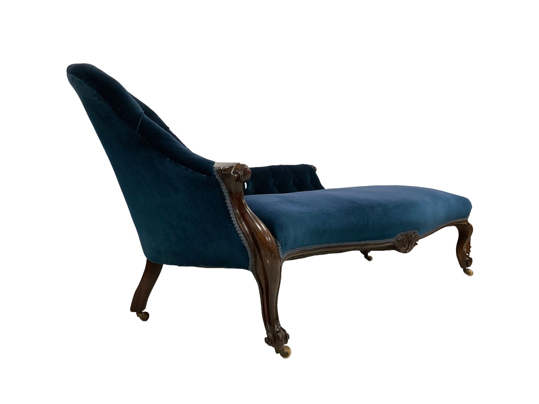 Late 19th century rosewood framed chaise longue - Image 3 of 5
