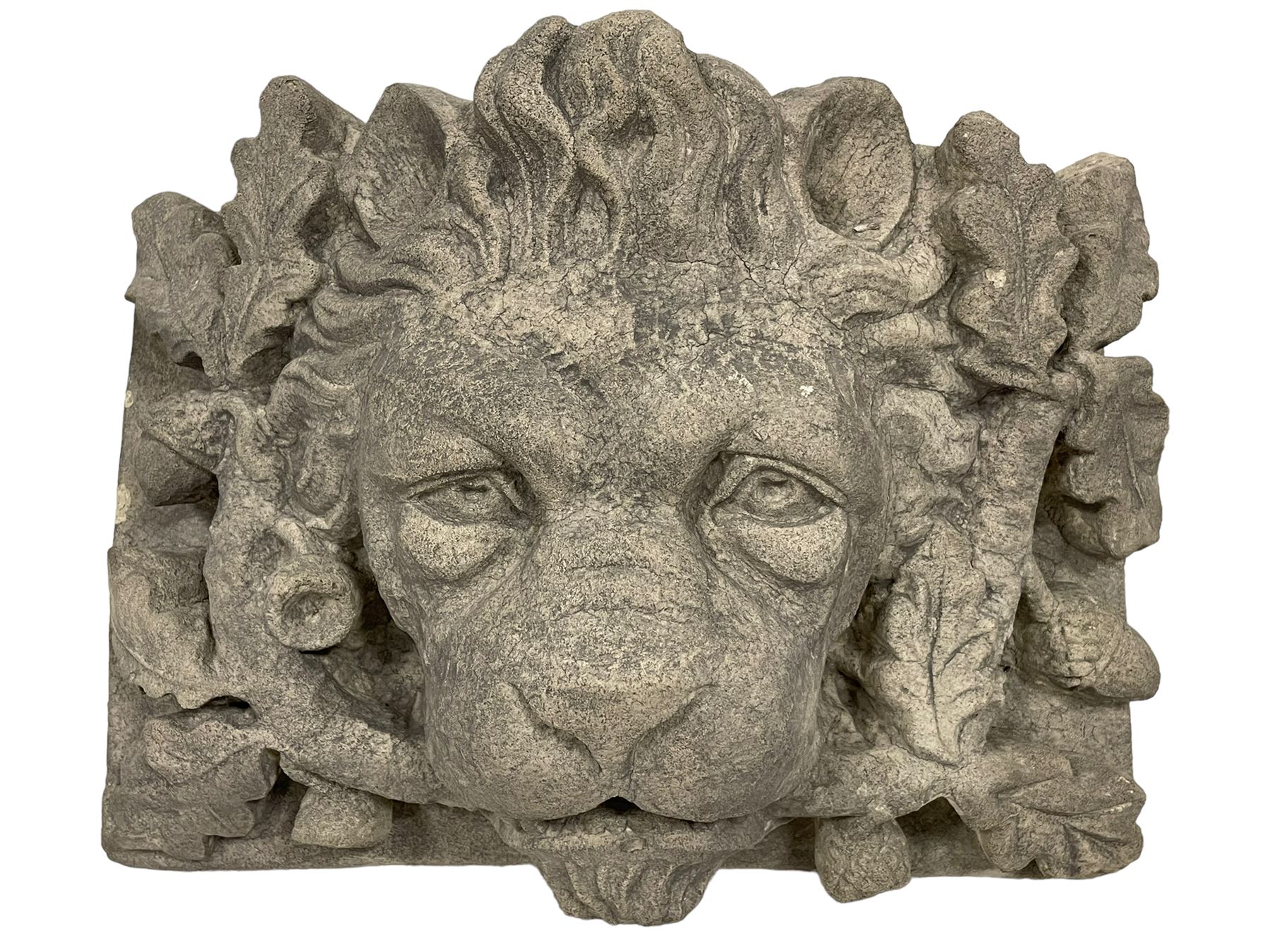 Composite lion mask wall mounted fountain