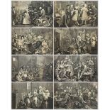 William Hogarth (British 1697-1764): 'A Rake's Progress' plates I-XIII