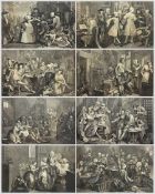 William Hogarth (British 1697-1764): 'A Rake's Progress' plates I-XIII