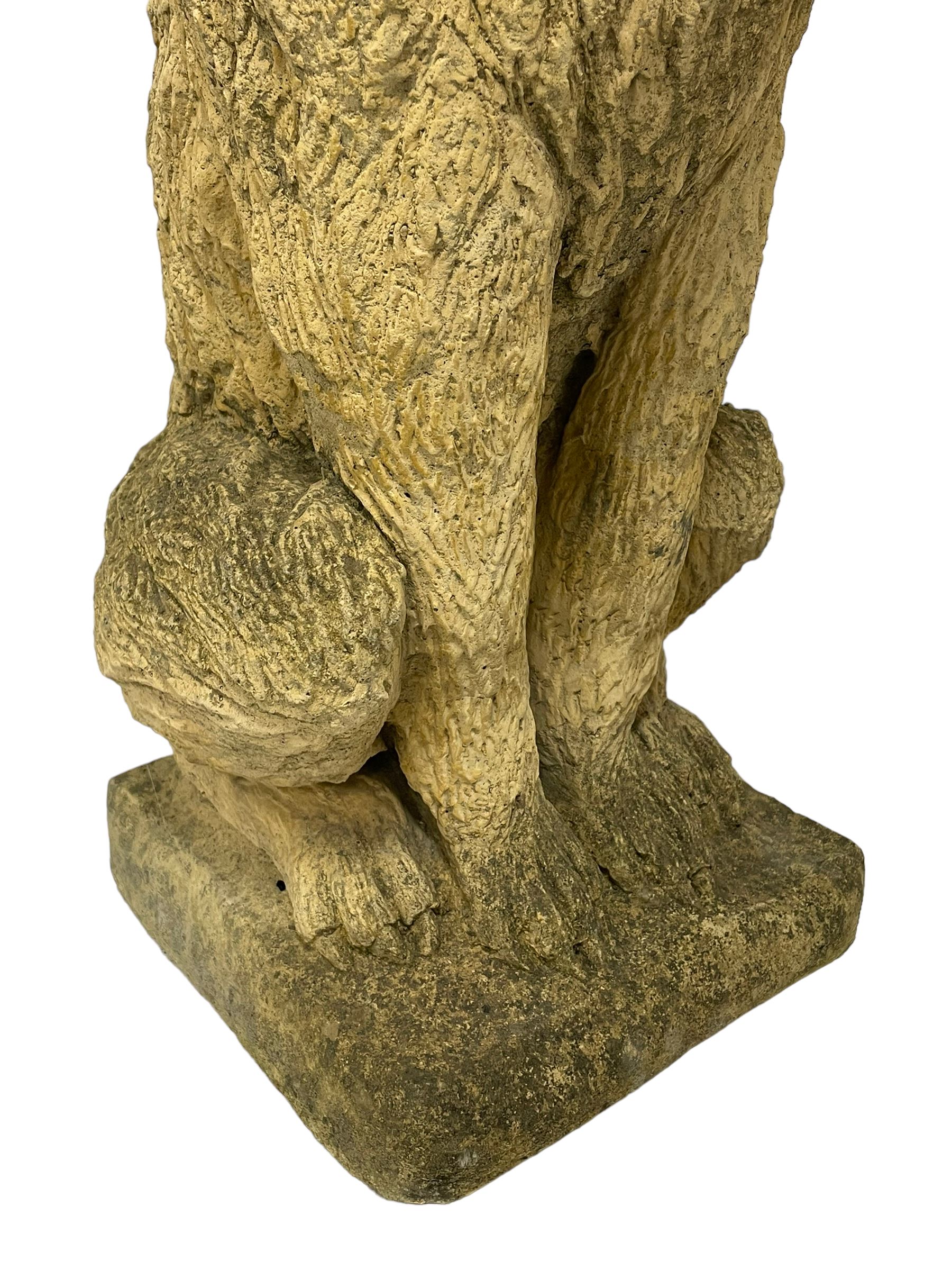 Pair of composite stone garden ornaments in the form of seated lurchers - Image 6 of 8