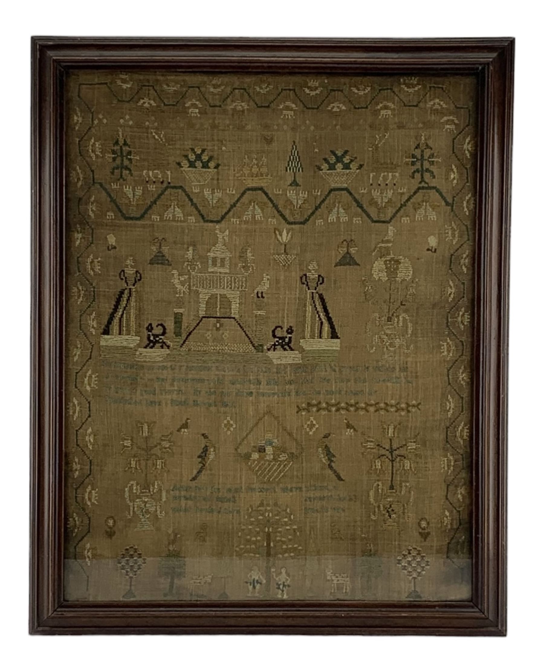 George III sampler worked by Sarah Sherwin - Image 5 of 6