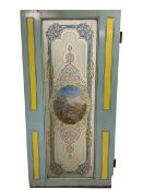 19th century painted wood and glass panel door