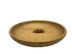 Mouseman - adzed oak bowl with centre mouse signature