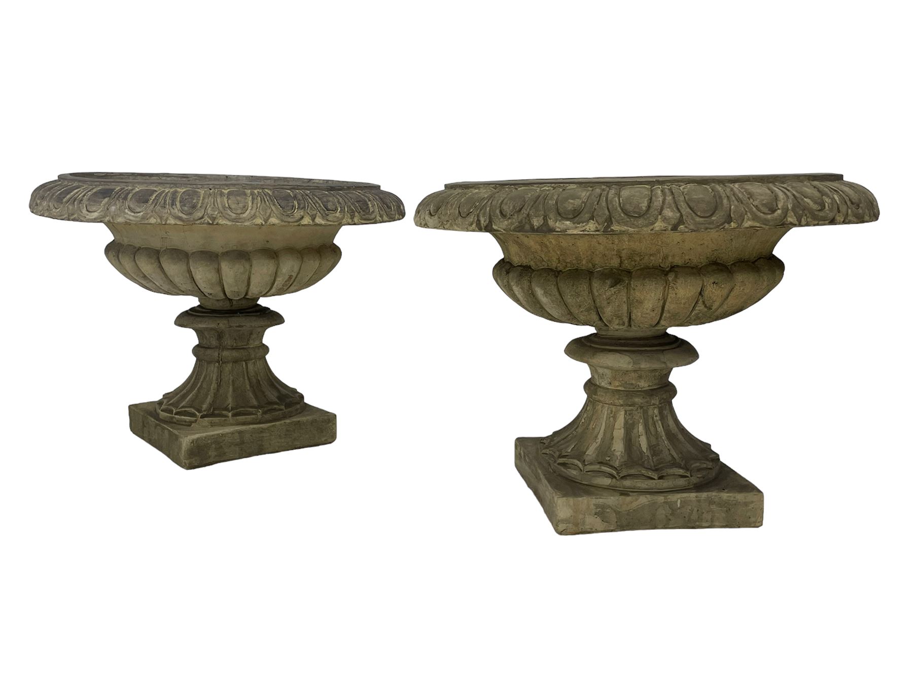 Pair of composite stone classical urn planters - Image 5 of 5