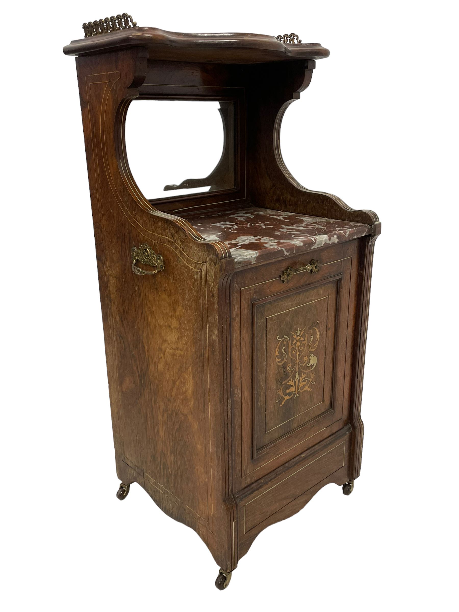 Late Victorian rosewood coal purdonium - Image 9 of 9