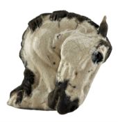 Keza Rudge (British 1966-): Slipcast Raku model of a Horse's head