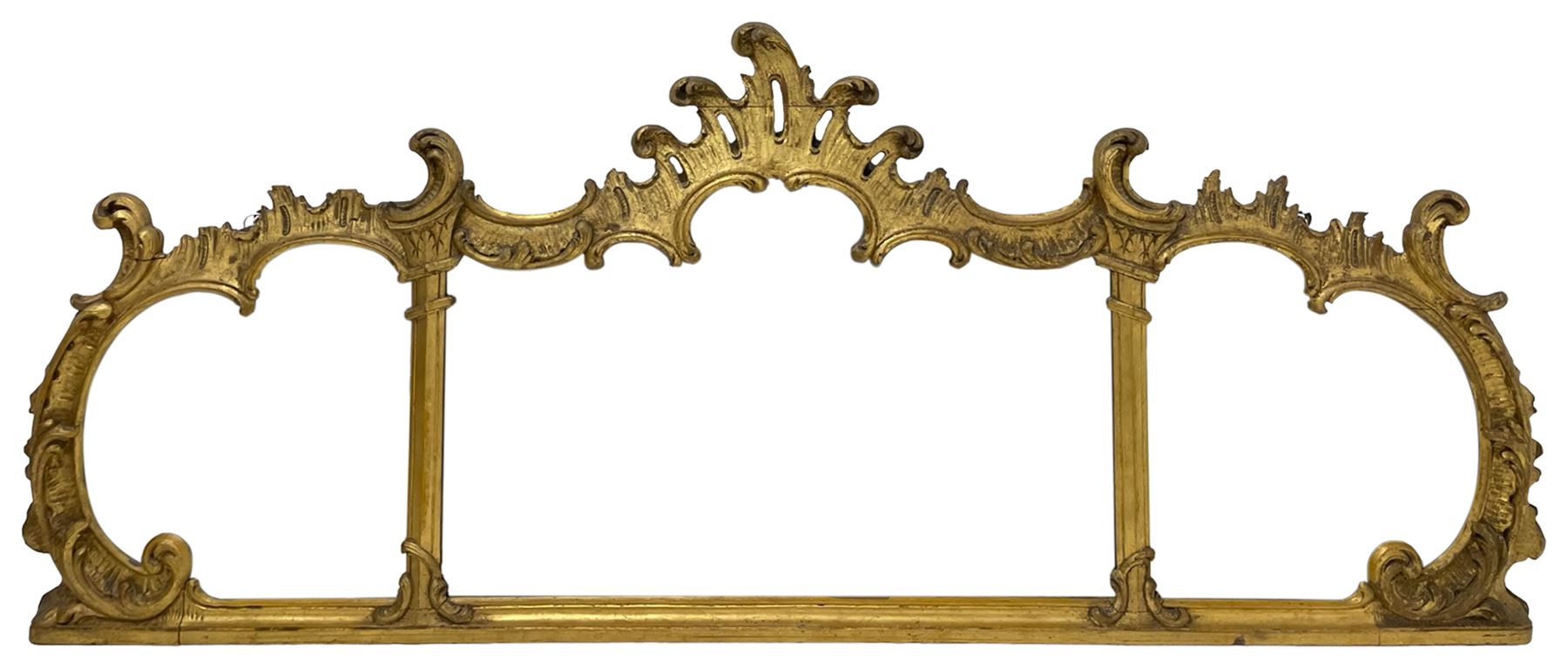 19th century giltwood and gesso overmantel mirror