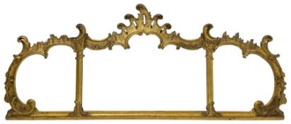 19th century giltwood and gesso overmantel mirror