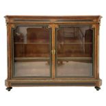 Victorian ebonised and amboyna wood credenza pier cabinet