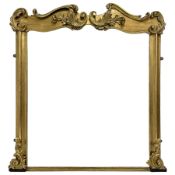 19th century ornate giltwood framed overmantel mirror