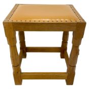 Mouseman - oak stool