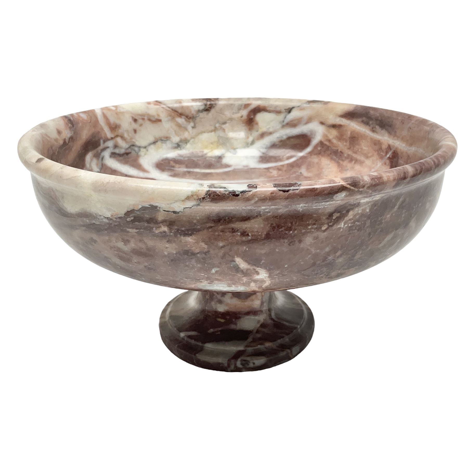 Pink veined marble bowl