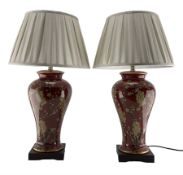 Pair of Chinese porcelain lamps