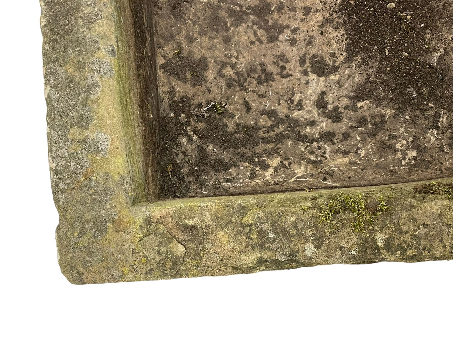 Large weathered sandstone D-shaped trough - Image 6 of 7