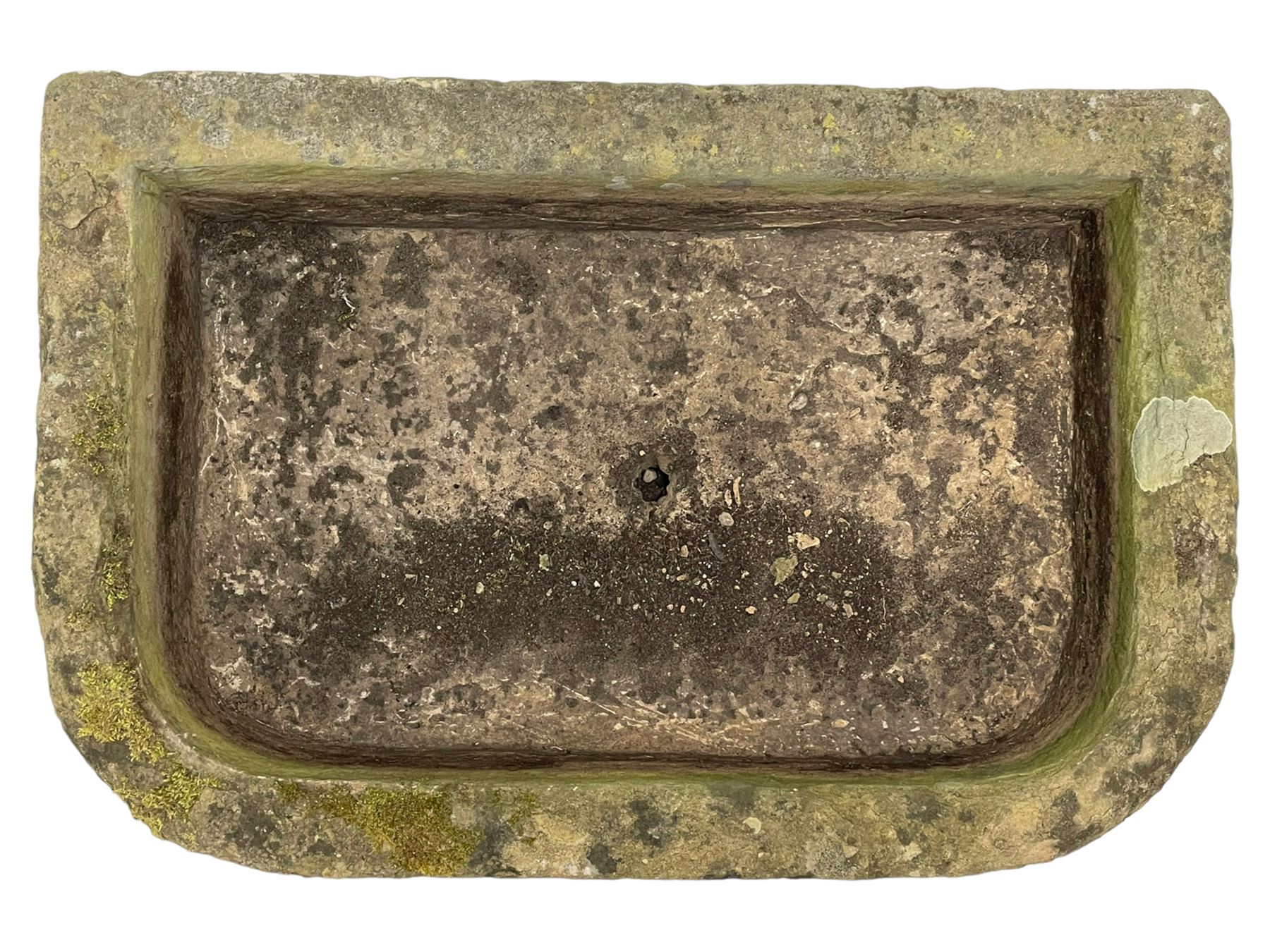 Large weathered sandstone D-shaped trough - Image 4 of 7