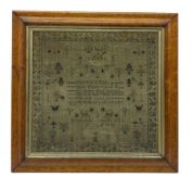 Victorian needlework sampler Elizabeth Chaplin Aged 9 Years