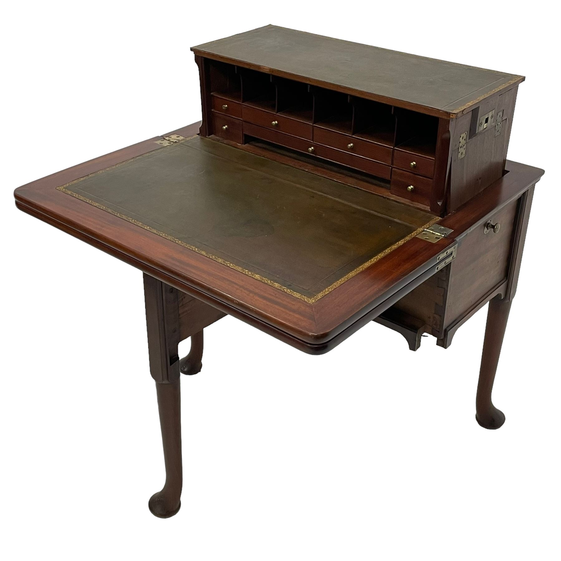 18th century mahogany metamorphic campaign writing desk - Image 22 of 27