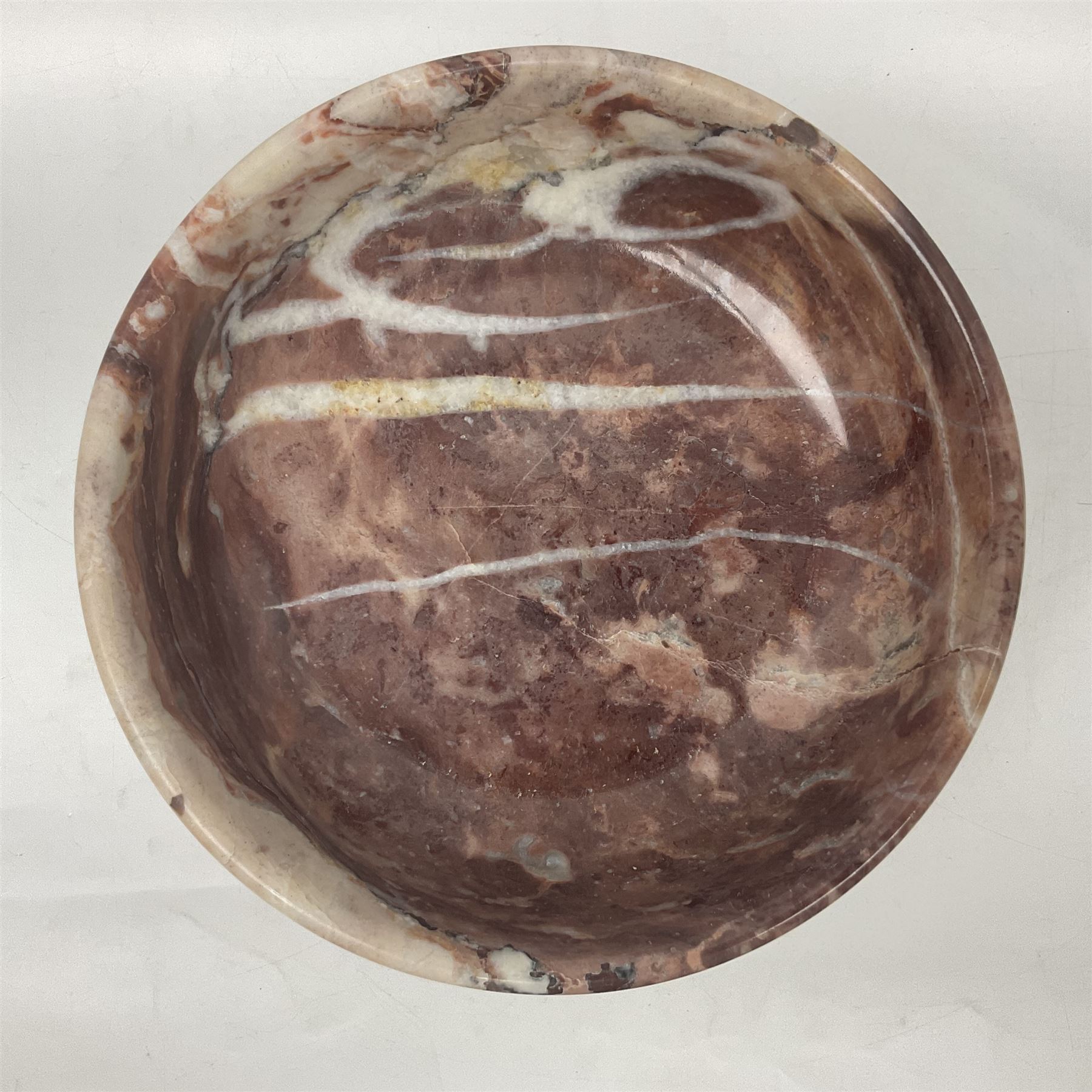 Pink veined marble bowl - Image 5 of 11