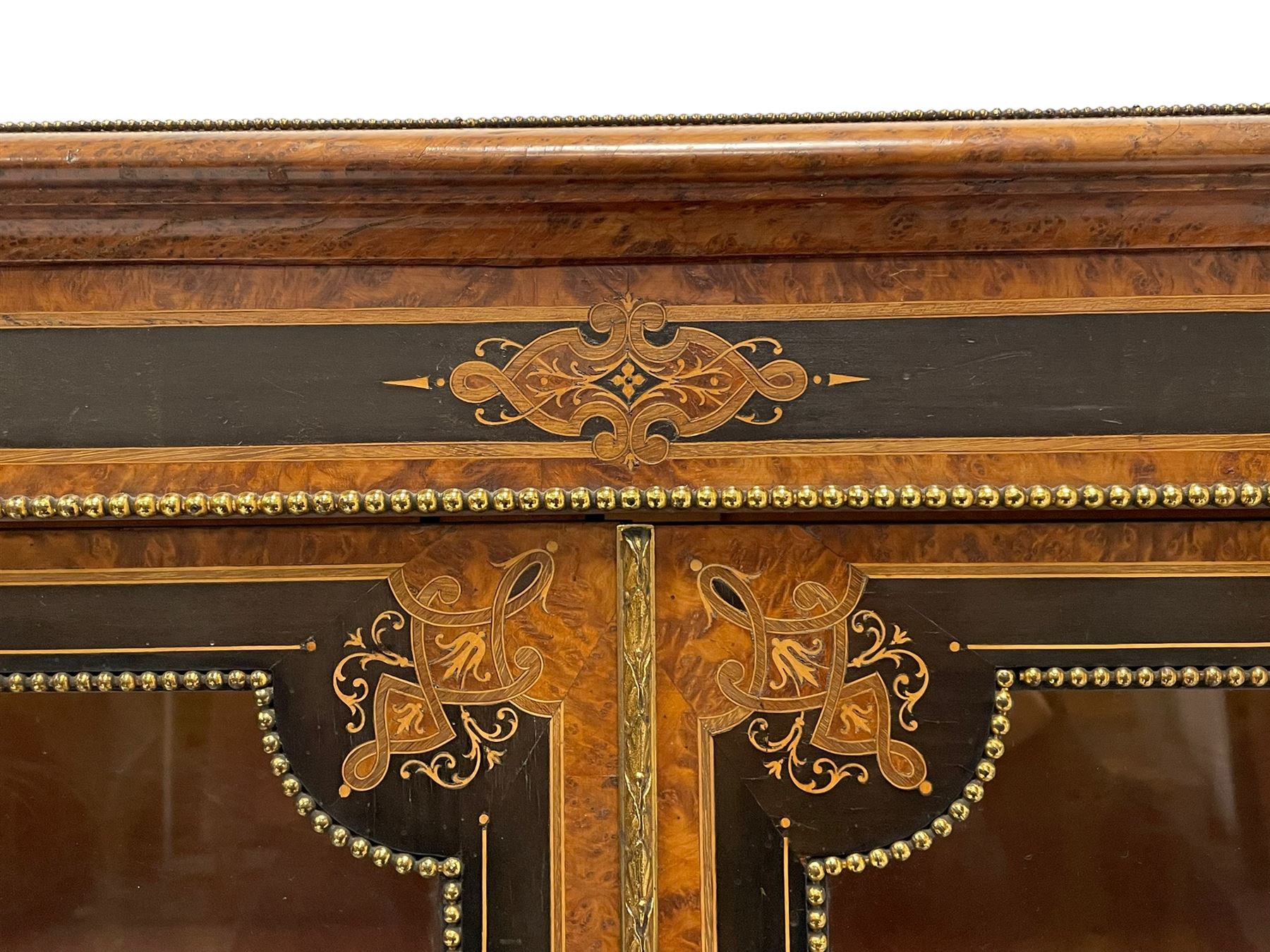 Victorian ebonised and amboyna wood credenza pier cabinet - Image 19 of 26