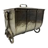 Arts & Crafts steel coal bin and cover