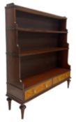 Regency design mahogany waterfall bookcase