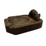 Mouseman - oak ashtray